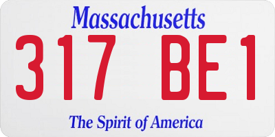 MA license plate 317BE1