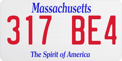 MA license plate 317BE4