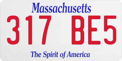 MA license plate 317BE5