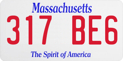 MA license plate 317BE6