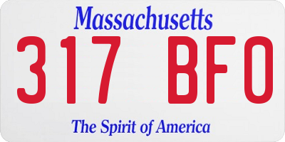 MA license plate 317BF0