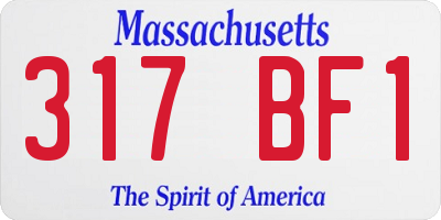 MA license plate 317BF1