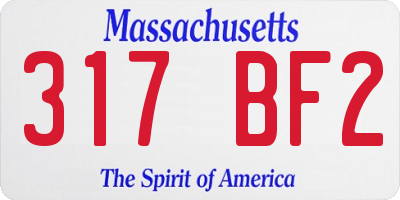 MA license plate 317BF2