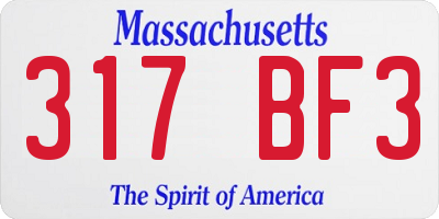 MA license plate 317BF3