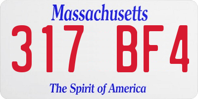 MA license plate 317BF4