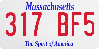 MA license plate 317BF5