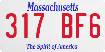 MA license plate 317BF6