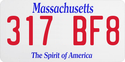 MA license plate 317BF8