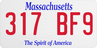 MA license plate 317BF9