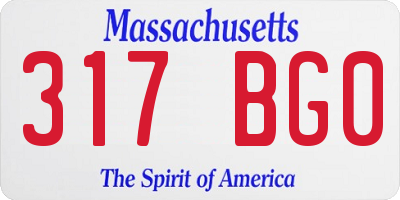 MA license plate 317BG0