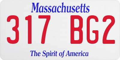 MA license plate 317BG2