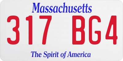 MA license plate 317BG4