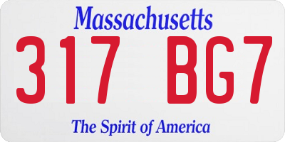 MA license plate 317BG7