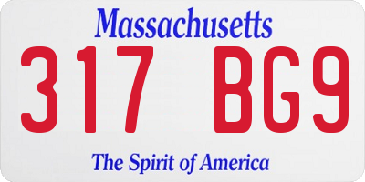 MA license plate 317BG9