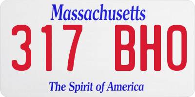 MA license plate 317BH0