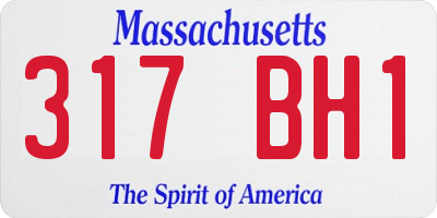 MA license plate 317BH1