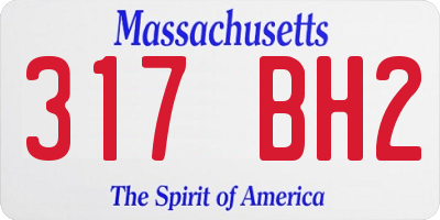 MA license plate 317BH2