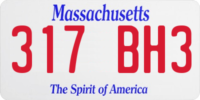 MA license plate 317BH3