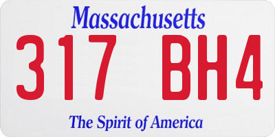 MA license plate 317BH4