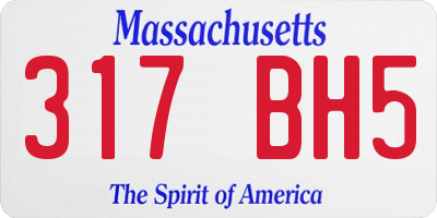 MA license plate 317BH5