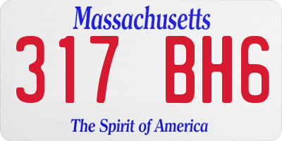 MA license plate 317BH6