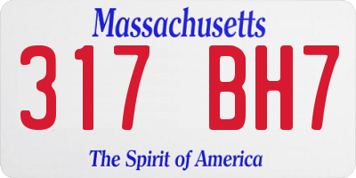 MA license plate 317BH7