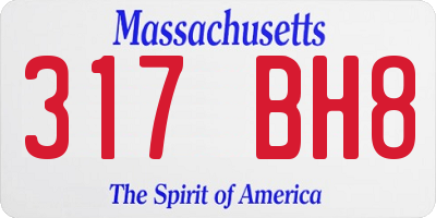 MA license plate 317BH8