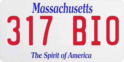 MA license plate 317BI0