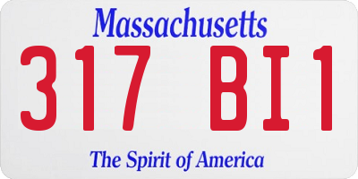 MA license plate 317BI1