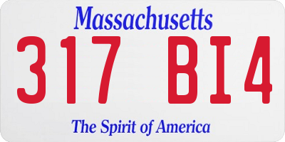 MA license plate 317BI4