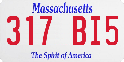 MA license plate 317BI5