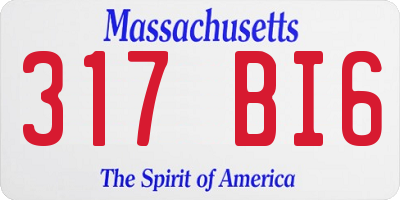 MA license plate 317BI6