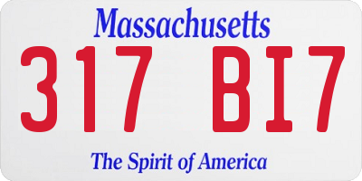 MA license plate 317BI7