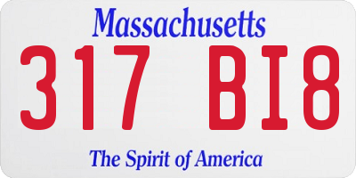 MA license plate 317BI8