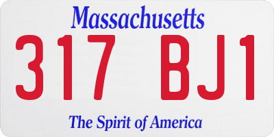 MA license plate 317BJ1