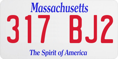 MA license plate 317BJ2