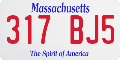 MA license plate 317BJ5