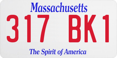 MA license plate 317BK1