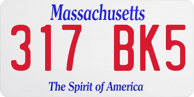 MA license plate 317BK5