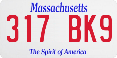 MA license plate 317BK9
