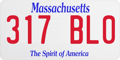 MA license plate 317BL0