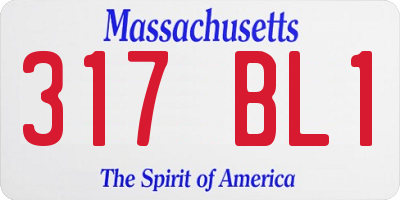 MA license plate 317BL1