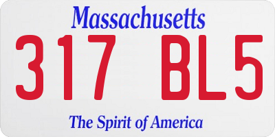 MA license plate 317BL5