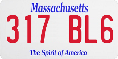 MA license plate 317BL6