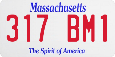 MA license plate 317BM1