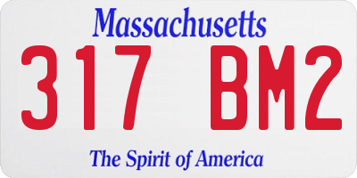 MA license plate 317BM2