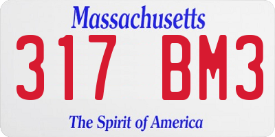 MA license plate 317BM3