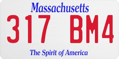 MA license plate 317BM4