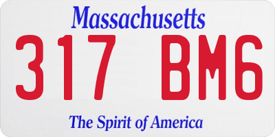 MA license plate 317BM6