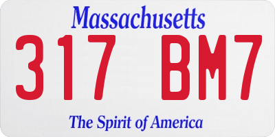 MA license plate 317BM7
